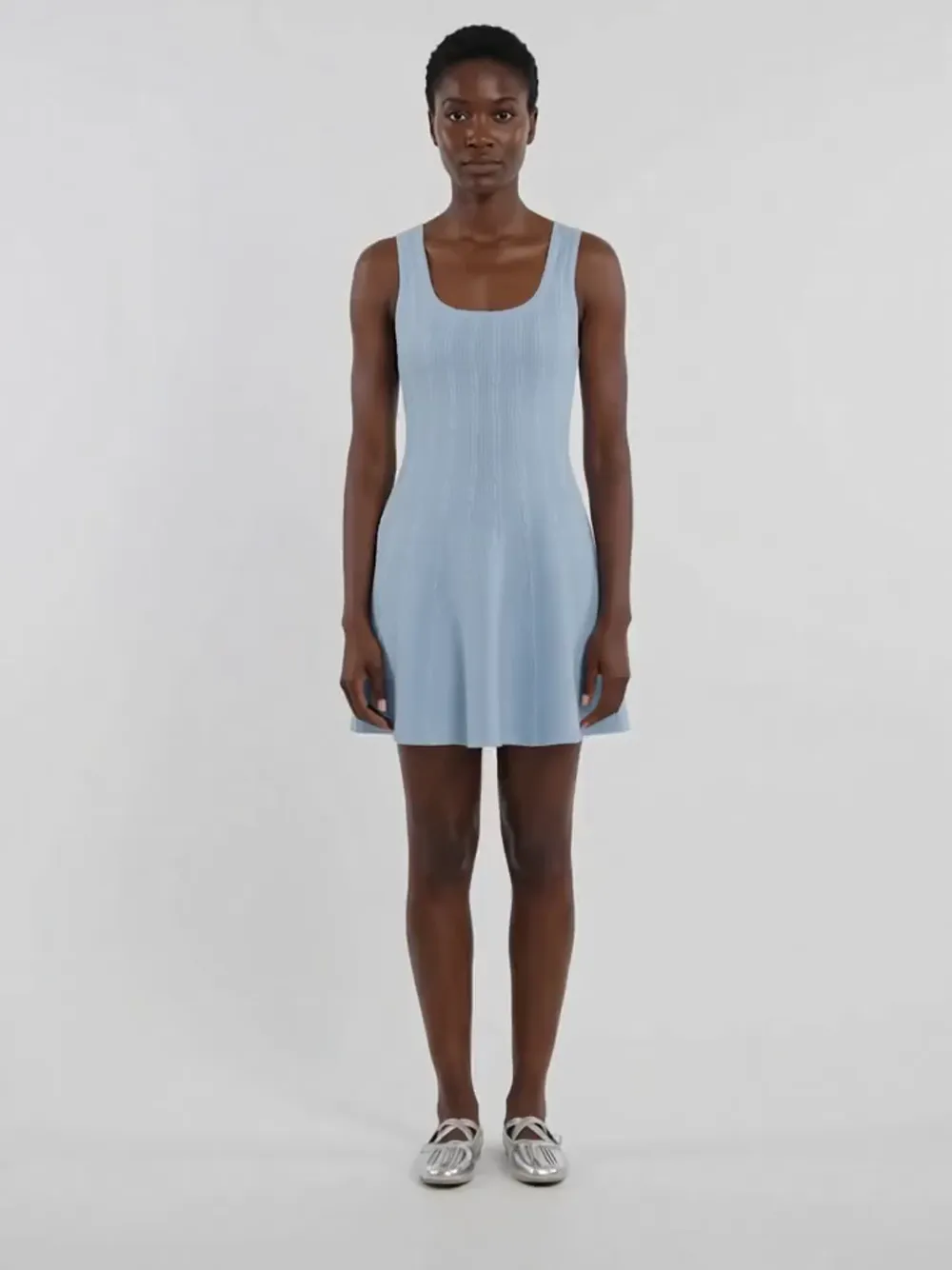 sandro grey dress Beaded Knit Mini | Blue color:dusty-blue