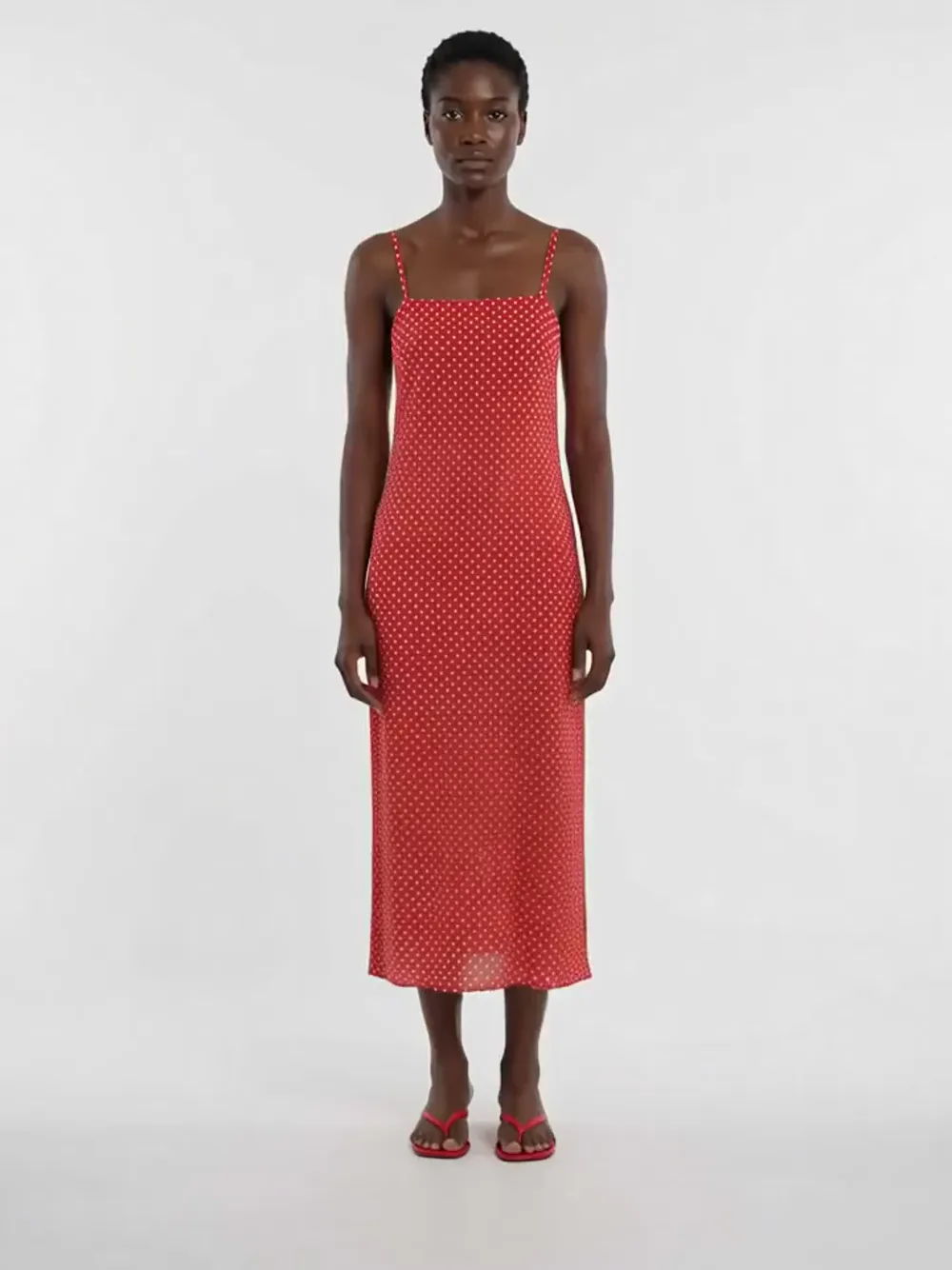 Matteau Square Shift Midi Dress | Red