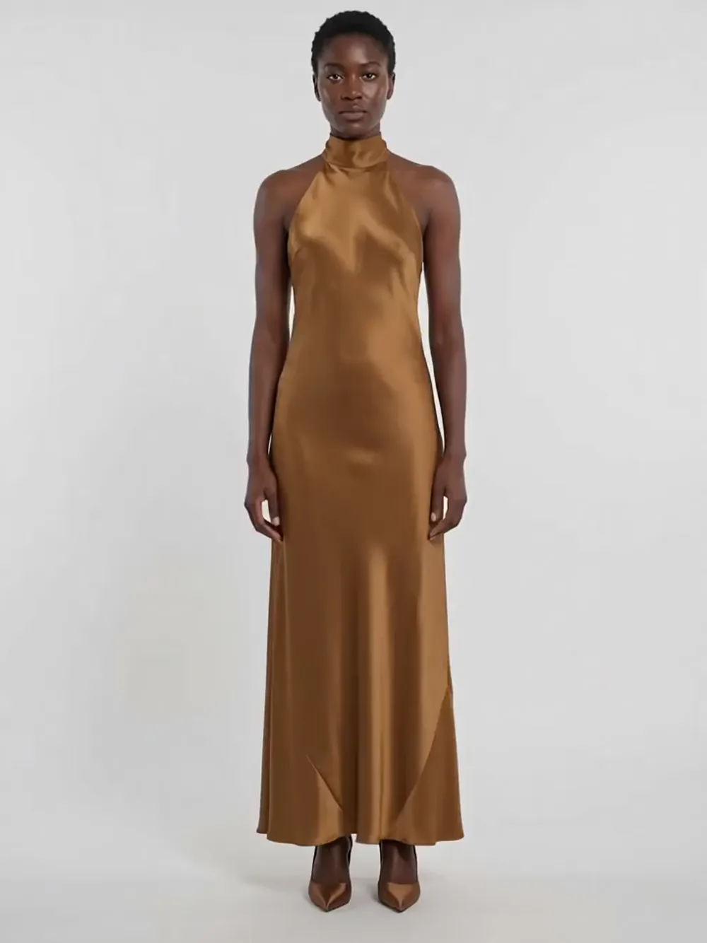 Galvan London Sienna Gown In Toffee | Brown