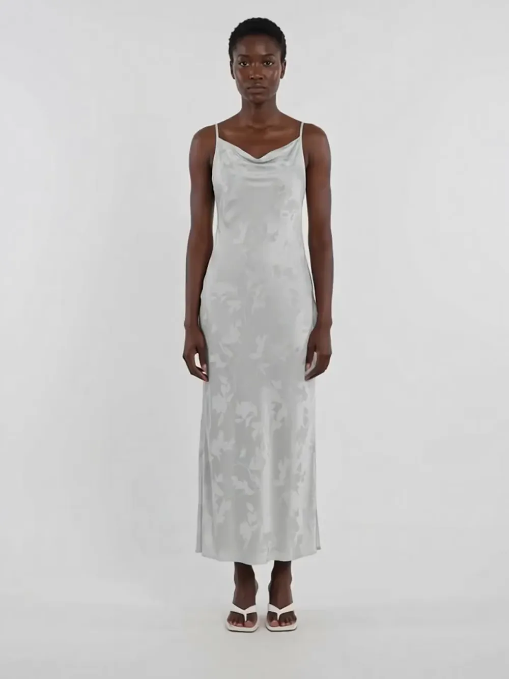 calvin klein grey floral dress Slip Maxi | collection:2025 Collection