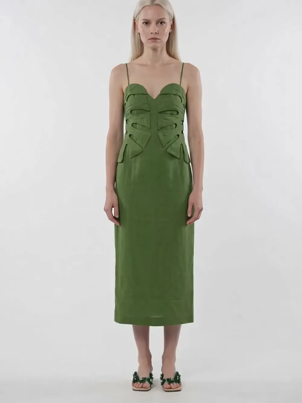FARM Rio Monstera Leaf Maxi Dress | Green